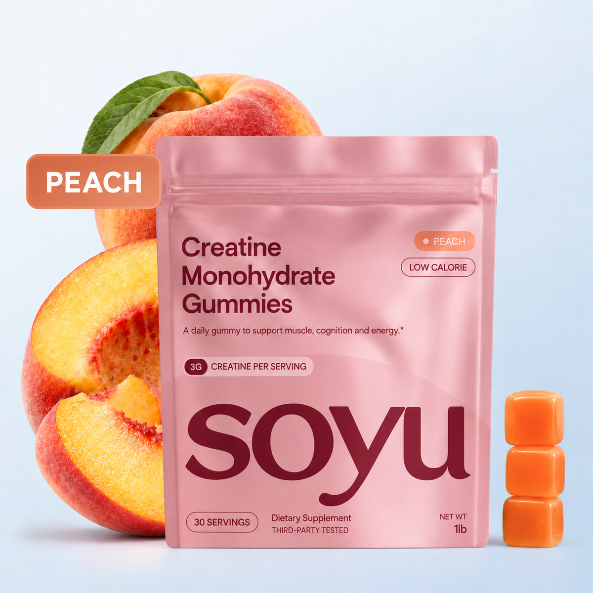 SOYU Creatine Monohydrate Gummies — Peach — image 1